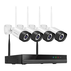 防犯カメラ 屋外 ワイヤレス 4台セット 工事不要 Wi-Fi 録画機セット HDD搭載　防犯灯 双方向通話・遠隔監視　最大16台増設対応 家庭用 業務用　05065