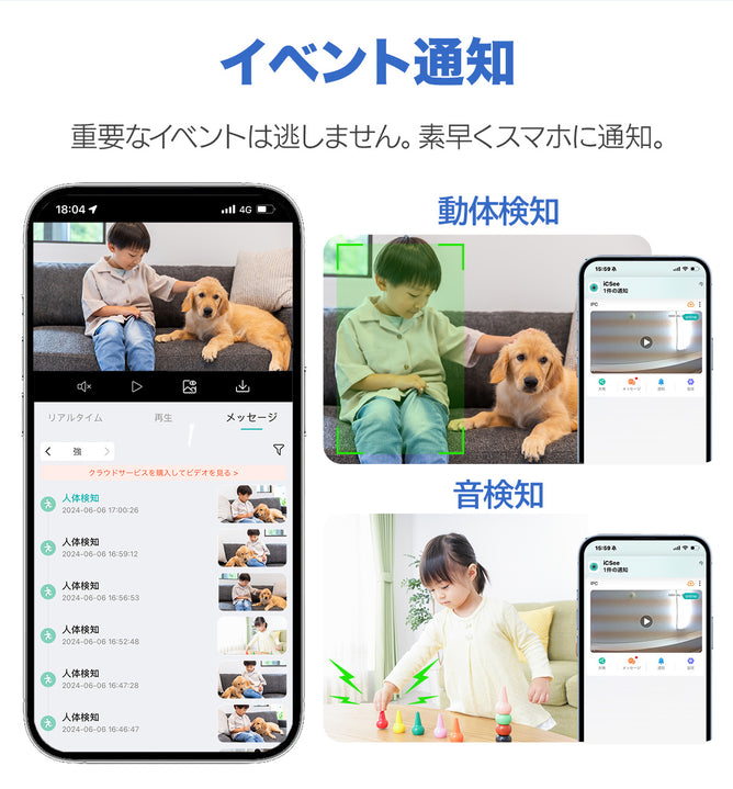 防犯カメラ 屋内 見守りカメラ ペット ベビー 高齢者 介護 双方向通話 スマホ対応 自動追跡 夜間撮影 WiFi みはるん3