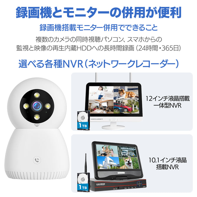 防犯カメラ 見守りカメラ 室内 ペットカメラ 家庭用 WiFi 500万 工事不要 小型 赤外線モード 自動追跡 監視カメラ ワイヤレス SDカード録画 遠隔監視 360度　みはるんpro