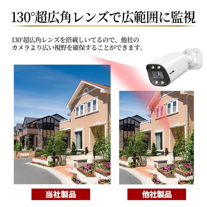 防犯カメラ poe給電 屋外 PTZ機能 家庭用 監視カメラ AI自動追尾 500万画像 赤外線モード 双方向音声 遠隔監視 防水 電源不要 P-AC488
