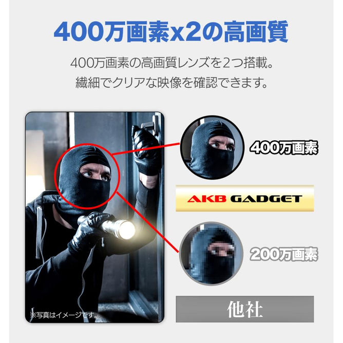 防犯カメラ 屋外 ソーラー ワイヤレス 二眼 400万画素 PTZ 人体検知 防水 SD録画 スマホ対応