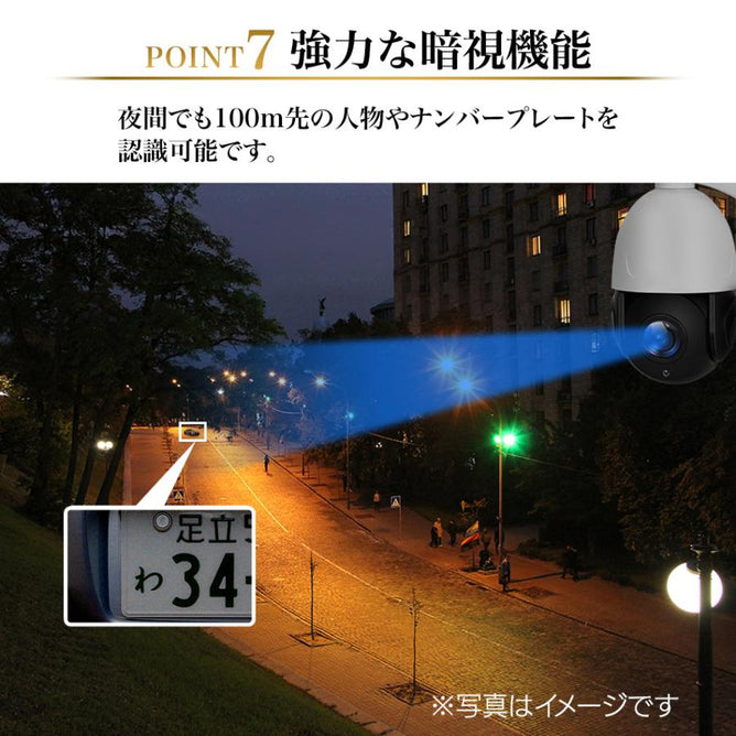 防犯カメラ 屋外 家庭用 POE給電 800万画素 パンチルト 30倍 光学ズーム 夜間カラー撮影 双方向会話 防水 遠隔監視 上書き録画 ナイトビジョン 屋内 Yシリーズ POE-Y8-1WAC30